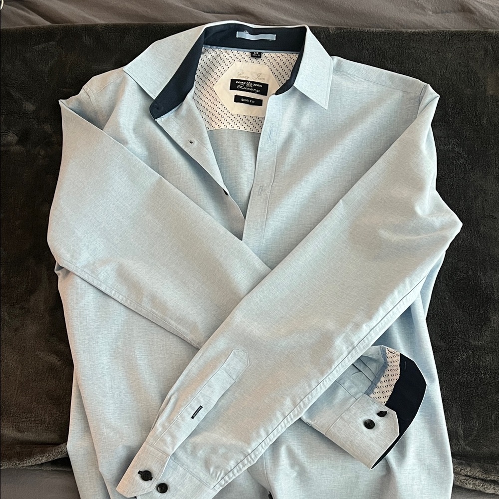 Point Zero Luxury Light Gray Shirt with Black Accents